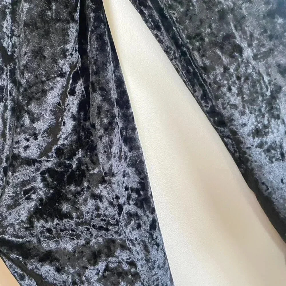 Urban Outfitters Black Velvet Velour Crop Overalls Jumpsuit